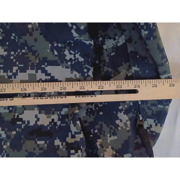 US NAVY Working Parka Mens Small Blue Camo Waterproof Full Double Zipper Jacket - Picture 9 of 10